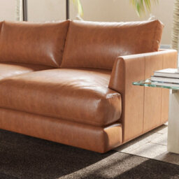 Valencia Serena Leather Three Seats Sectional Sofa Cognac Nappa 11000 Top-Grain Leather Kiln Dried Wood - thumbnail 6