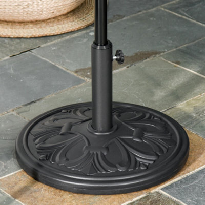 Outsunny 13Kg Round Parasol Base Heavy Duty Cement Stand Umbrella Holder Garden