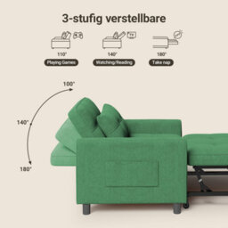 Bealife 3-In-1 Convertible Armchair Bed, Adjustable Sofa Bed With Recliner Function, Space-Saving Sleeping Chair For Small Rooms - thumbnail 8