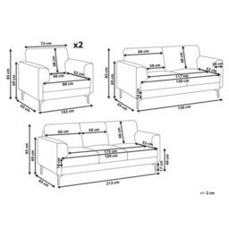 Wyld And Coco Nova Living Brown Fabric Sofa Set - Modular 3-Seater And 2-Seater With Iron Legs, 5 Seats - thumbnail 4