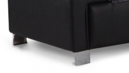 Genuine Leather Black Left Hand Facing Corner Sofa - thumbnail 4
