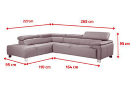 Genuine Leather Black Left Hand Facing Corner Sofa - thumbnail 9
