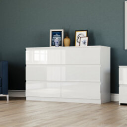 Lassic Vida Designs Glinton 4 Piece White Fsc Bedroom Set - (6 Drawer Chest, 3 Door Wardrobe, 2 Drawer Bedside Chest X2) - thumbnail 4