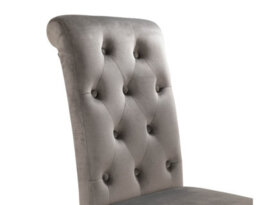Romano Dining Chair In Grey Velvet With Oak Legs - thumbnail 4