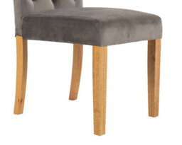Romano Dining Chair In Grey Velvet With Oak Legs - thumbnail 6