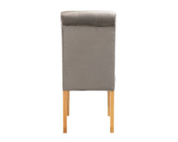 Romano Dining Chair In Grey Velvet With Oak Legs - thumbnail 3