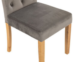 Romano Dining Chair In Grey Velvet With Oak Legs - thumbnail 5