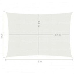Berkfield Sunshade Sail 160 G/m2 White 2X3 M Hdpe - thumbnail 6