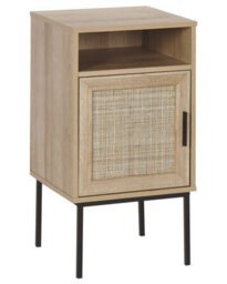 Beliani Bedside Table 40 X 40 Cm - Natural Rattan With Powder-Coated Metal Legs - thumbnail 3