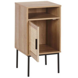 Beliani Bedside Table 40 X 40 Cm - Natural Rattan With Powder-Coated Metal Legs - thumbnail 4