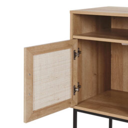 Beliani Bedside Table 40 X 40 Cm - Natural Rattan With Powder-Coated Metal Legs - thumbnail 7