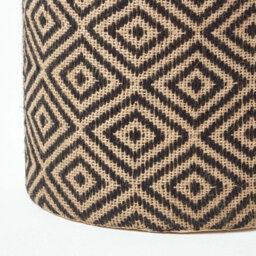 Homescapes Jute Round Pouffe Black And Off-White Herringbone Pattern, 40 X 40 X 42 Cm - thumbnail 4