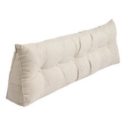 Living And Home Beige Cotton Linen Triangular Tatami Headboard Cushion/pillow, 180Cm W X 20Cm D X 50Cm H - thumbnail 5