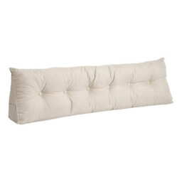 Living And Home Beige Cotton Linen Triangular Tatami Headboard Cushion/pillow, 180Cm W X 20Cm D X 50Cm H - thumbnail 4