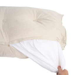 Living And Home Beige Cotton Linen Triangular Tatami Headboard Cushion/pillow, 180Cm W X 20Cm D X 50Cm H - thumbnail 7