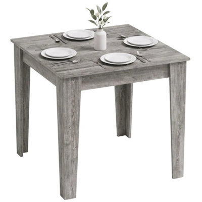 Dining Table For 4, 80L X 80W X 75Hcm, Grey Wood Effect - image 1