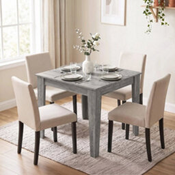 Dining Table For 4, 80L X 80W X 75Hcm, Grey Wood Effect - thumbnail 4