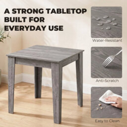 Dining Table For 4, 80L X 80W X 75Hcm, Grey Wood Effect - thumbnail 5