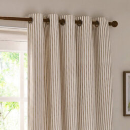 Yard Hebden Striped Cotton Blackout Eyelet Curtains, Natural, (W) 229 X (D) 183Cm - thumbnail 4
