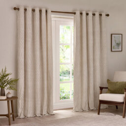 Yard Hebden Striped Cotton Blackout Eyelet Curtains, Natural, (W) 229 X (D) 183Cm - thumbnail 2