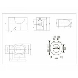 Veebath Linx Ceramic Back To Wall Toilet - 600 X 300mm Gloss White - thumbnail 5
