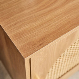 Sweeek - Wood And Cane Bedside Table 1 Door (Set Of 2) Judith Natural 45X40X60 Cm - thumbnail 7