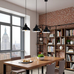 3 Pack Of Ceiling Pendant Light Fixture With 95Cm Adjustable Cable, Vintage 29Cm Curvy Metal Shade E27 Base Hanging Lighting - thumbnail 3