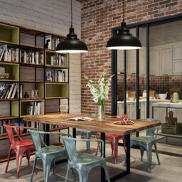 3 Pack Of Ceiling Pendant Light Fixture With 95Cm Adjustable Cable, Vintage 29Cm Curvy Metal Shade E27 Base Hanging Lighting - thumbnail 6