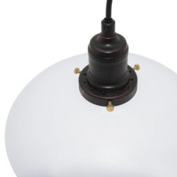 Long Life Lamps Company Retro Vintage Ceiling Pendant Light White Metal Black Fitting M0115 - thumbnail 5
