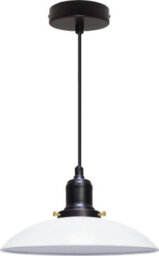 Long Life Lamps Company Retro Vintage Ceiling Pendant Light White Metal Black Fitting M0115 - thumbnail 3
