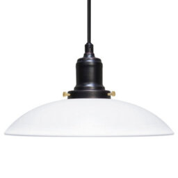 Long Life Lamps Company Retro Vintage Ceiling Pendant Light White Metal Black Fitting M0115 - thumbnail 4