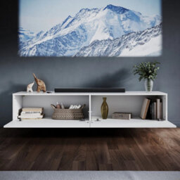 180Cm High Gloss Wall Floating Tv Stand Unit Cabinet Storage Door White - thumbnail 3