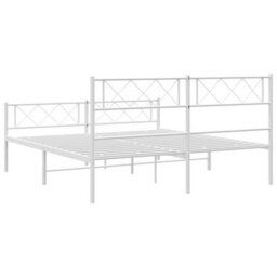Berkfield Metal Bed Frame With Headboard And Footboard White 120X200 Cm - thumbnail 7