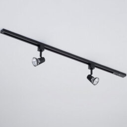Litecraft Harlem Black 2 Head 1M Straight Kitchen Track Light With Led Bulbs - thumbnail 4