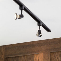Litecraft Harlem Black 2 Head 1M Straight Kitchen Track Light With Led Bulbs - thumbnail 2