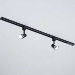 Litecraft Harlem Black 2 Head 1M Straight Kitchen Track Light With Led Bulbs - thumbnail 3