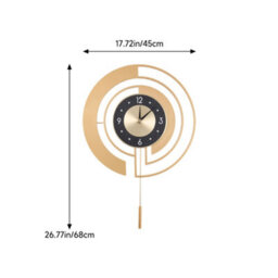 Living And Home 18-Inch Black And Gold Decorative Round Silent Wall Clock - thumbnail 8