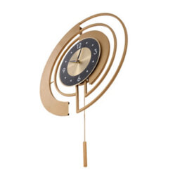Living And Home 18-Inch Black And Gold Decorative Round Silent Wall Clock - thumbnail 4