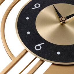 Living And Home 18-Inch Black And Gold Decorative Round Silent Wall Clock - thumbnail 7