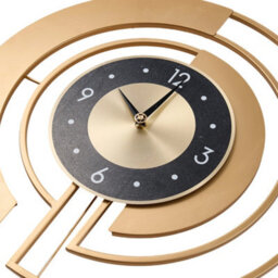 Living And Home 18-Inch Black And Gold Decorative Round Silent Wall Clock - thumbnail 6
