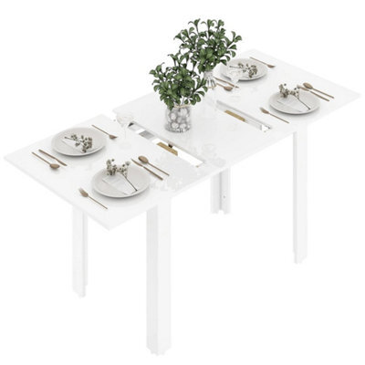 Extendable Dining Table, Seats 4-6 People, High Gloss White - image 1