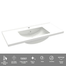 Probaty Bathrooms Vanity Unit Matte Anthracite Mdf,990X460X520mm,wall Mounted,2 Drawers With Ceramic Basin - thumbnail 9