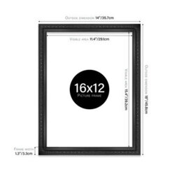 16X12 Black Ornate Picture Frame (40.6 X 30.5Cm) Poster, Photo, Artwork, Gallery Wall Or Print - thumbnail 2