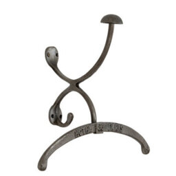 Hill Interiors Antiqued Coat Hanger With Hook - Metal - L13 X W3 X H24 Cm - Silver - thumbnail 3