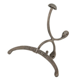 Hill Interiors Antiqued Coat Hanger With Hook - Metal - L13 X W3 X H24 Cm - Silver - thumbnail 2