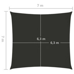 Berkfield Sunshade Sail Oxford Fabric Square 7X7 M Anthracite - thumbnail 6