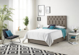 Somnior Beds Somnior Premier Tweed Coffee 2Ft6 Memory Foam Divan Bed With 2 Drawers, Mattress & Headboard - Small Single - thumbnail 1