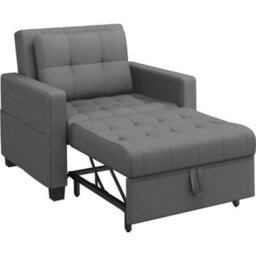 Yaheetech 3-In-1 Convertible Sleeper Sofa Bed Chair Light Grey - thumbnail 3