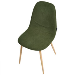 Wyld And Coco Set Of 2 Green Corduroy Armless Dining Chairs - Modern Ergonomic Design - thumbnail 7