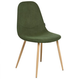 Wyld And Coco Set Of 2 Green Corduroy Armless Dining Chairs - Modern Ergonomic Design - thumbnail 5